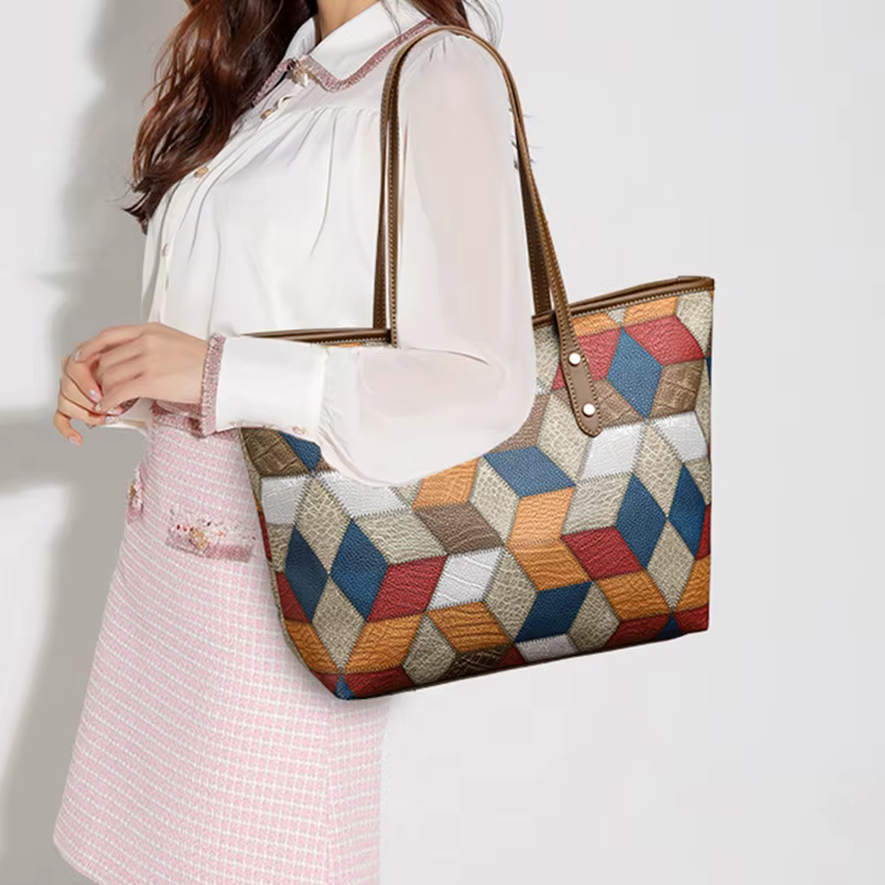Argilla Sicilia | ISOTTA TOTE | Borsa a spalla Mosaico in pelle