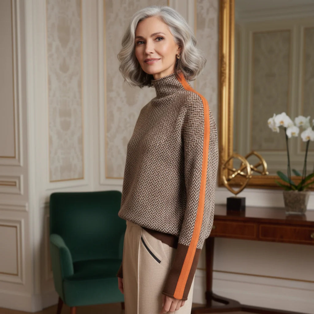 Alessia Valenti® | Suéter de cuello alto jaspeado