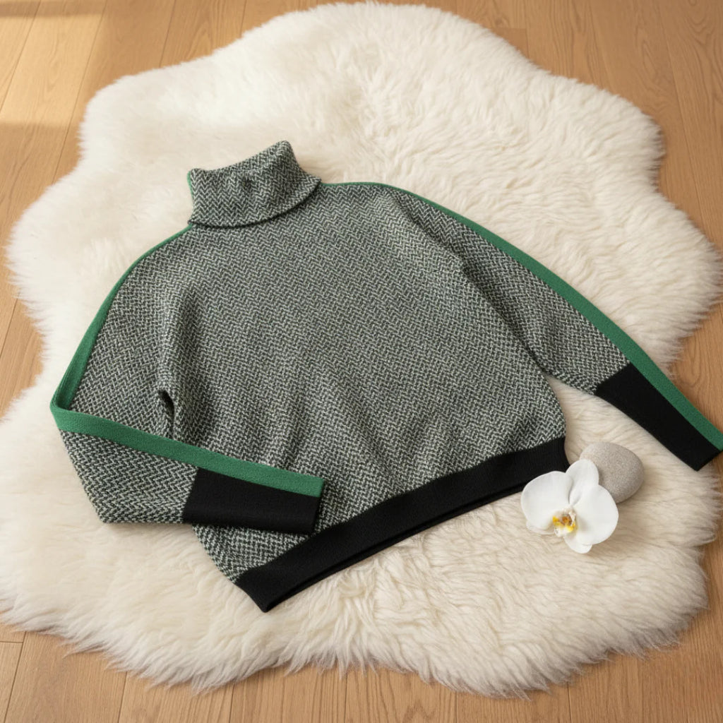 Alessia Valenti® | Suéter de cuello alto jaspeado