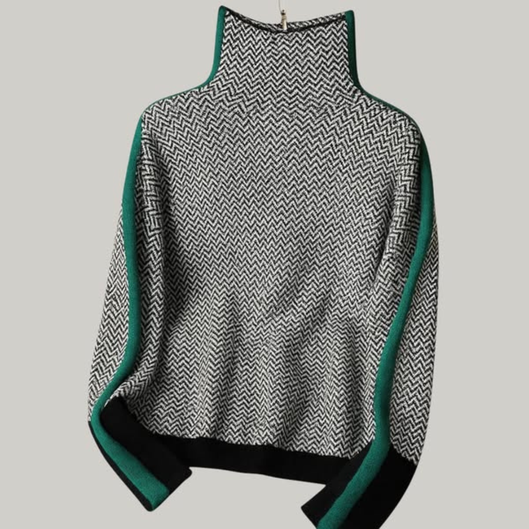 Alessia Valenti® | Suéter de cuello alto jaspeado