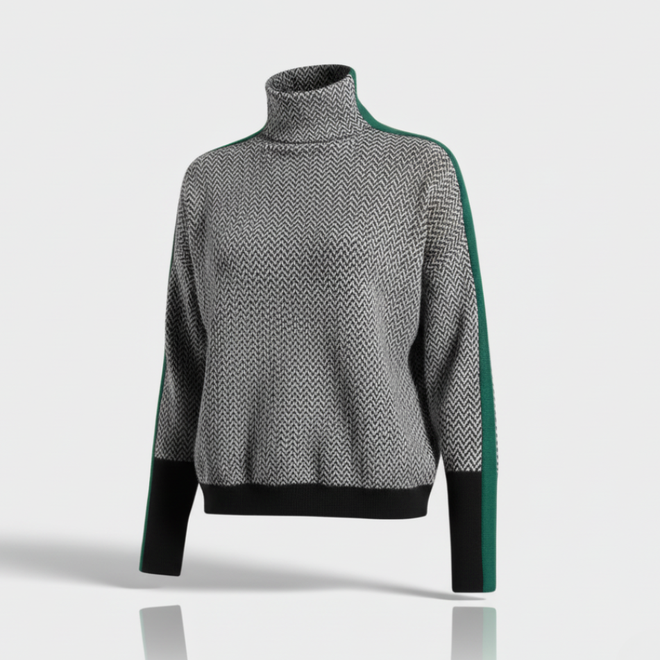 Alessia Valenti® | Suéter de cuello alto jaspeado