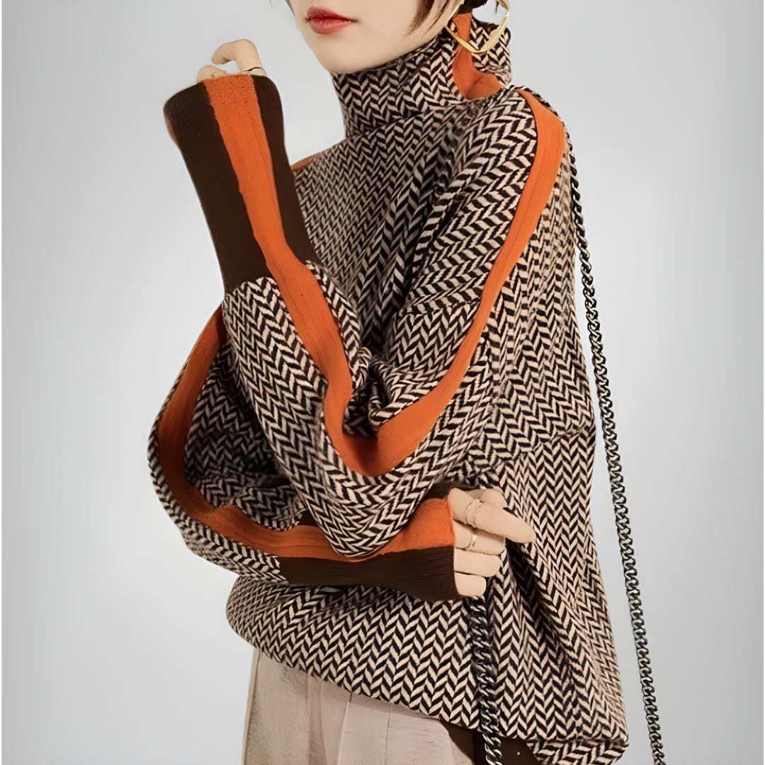 Alessia Valenti® | Suéter de cuello alto jaspeado