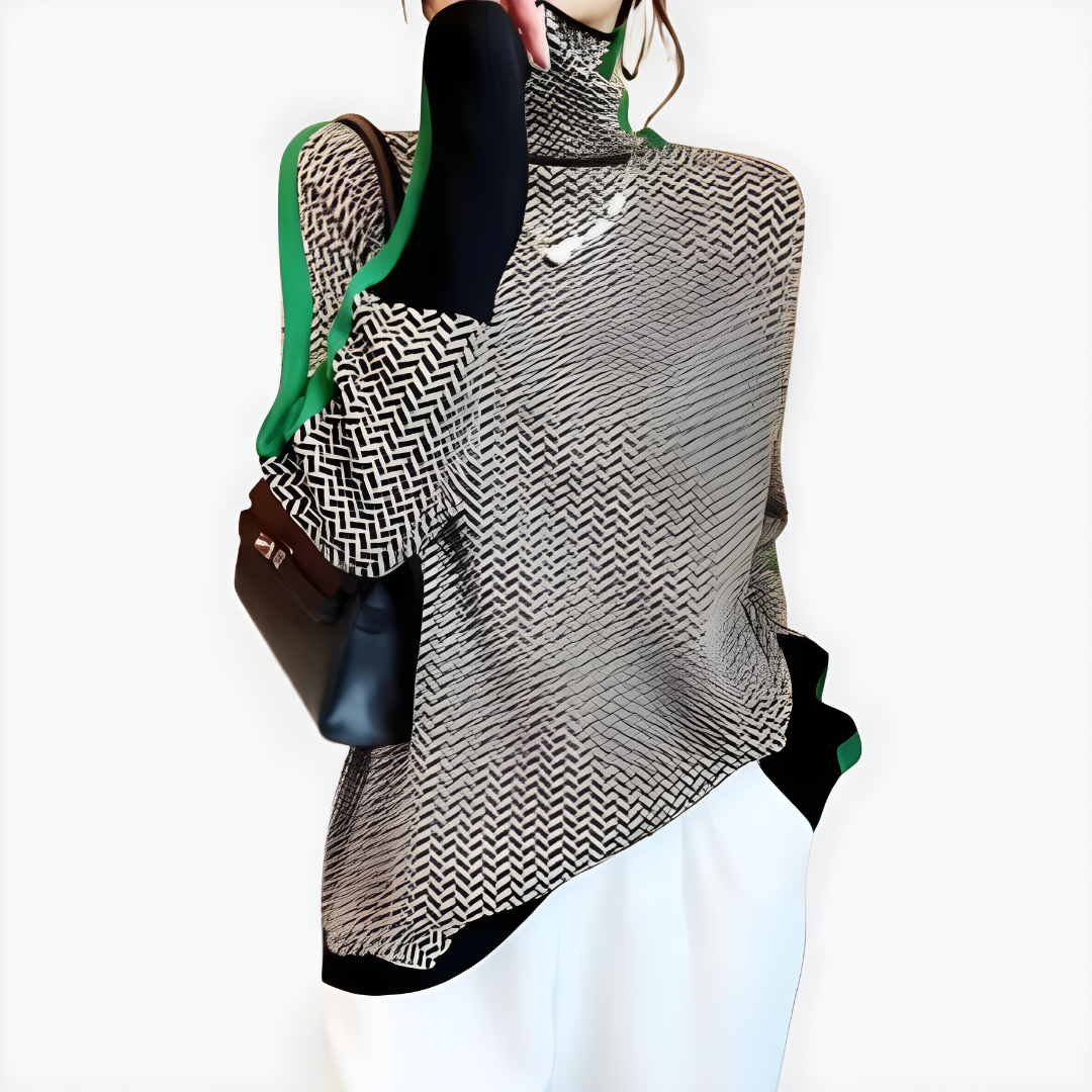 Alessia Valenti® | Suéter de cuello alto jaspeado